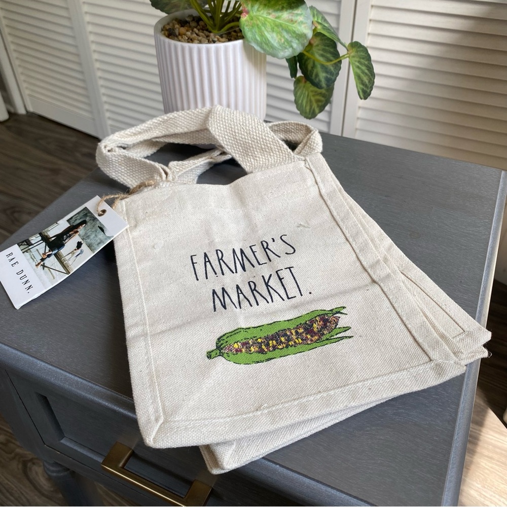 Rae Dunn Farmers Market Mini Tote Bags 2 count